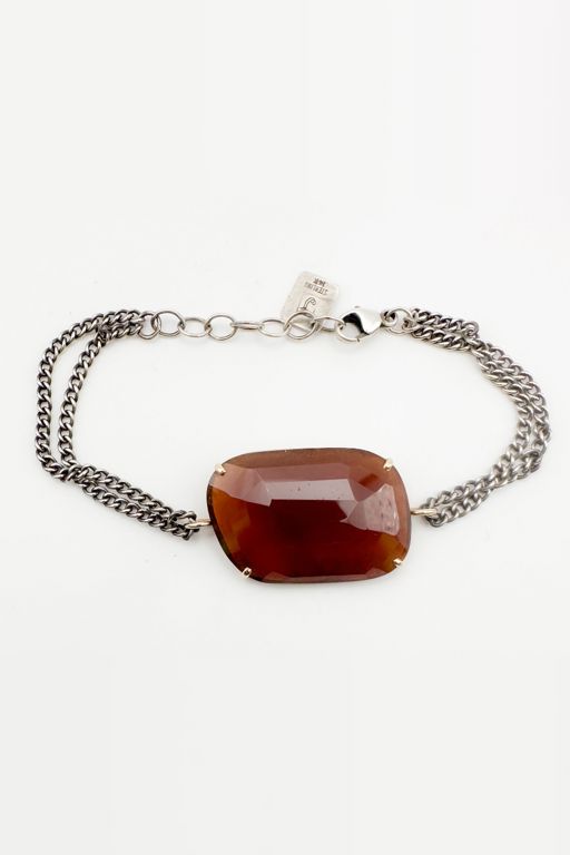 14k Gold and Sterling Silver Garnet Bracelet