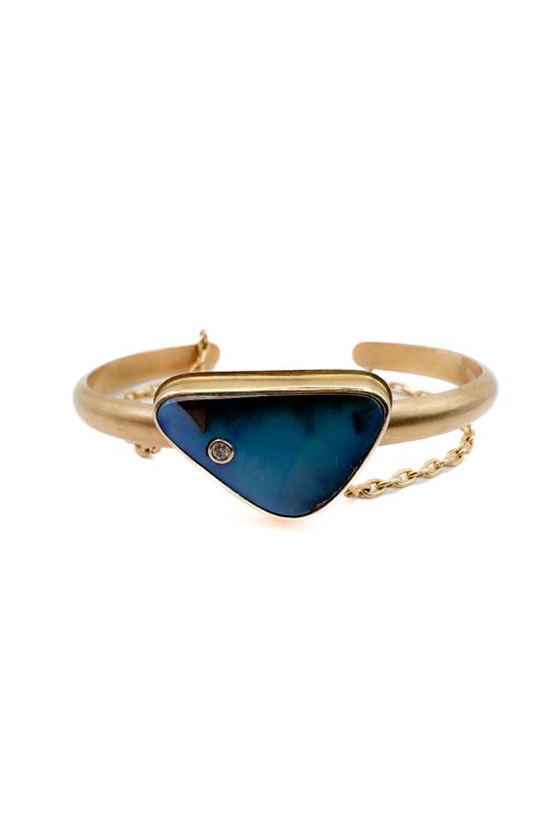 14k Gold Opal and Diamond Bracelet