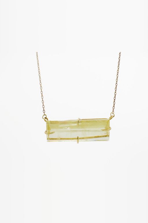 18k Gold Citrine Pendant Necklace