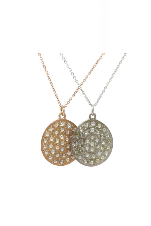 Two 14k Gold Diamond Pendant Necklaces
