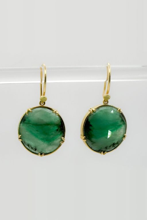Pair of 18k Gold Tourmaline Earrings