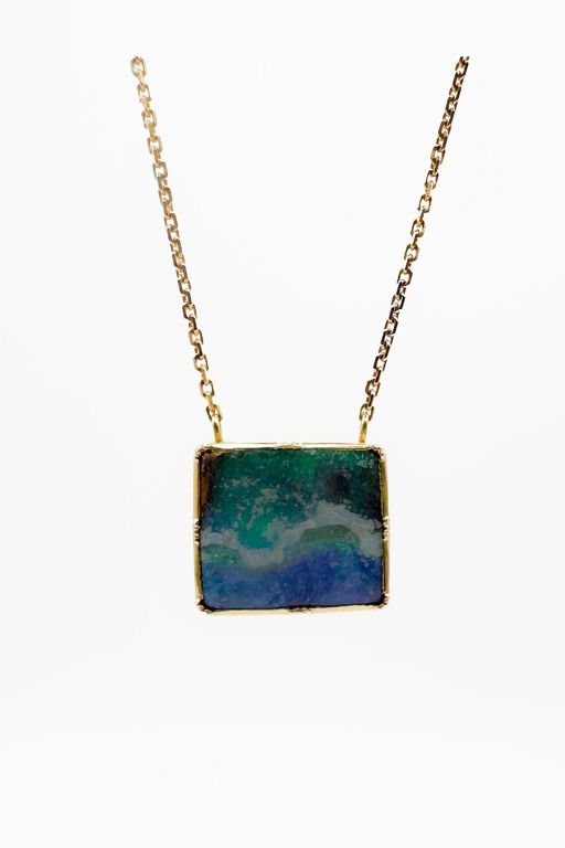 18k Gold Opal Pendant Necklace