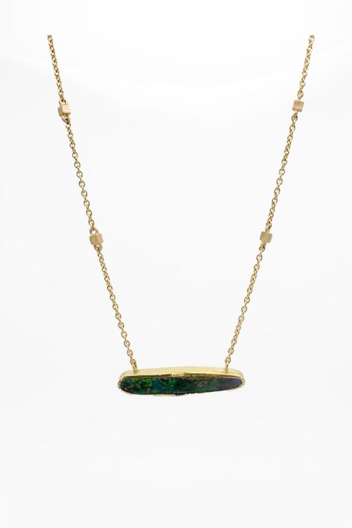 18k Gold Opal Pendant Necklace