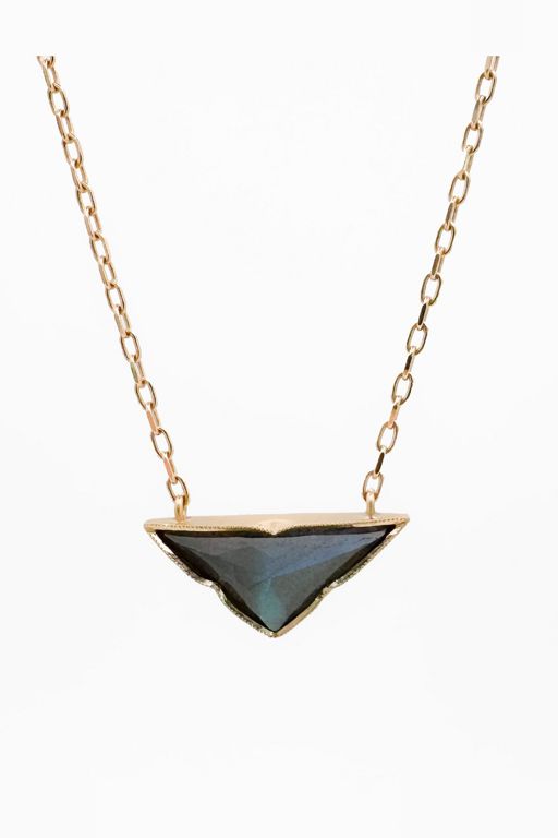 18k Gold Labradorite Pendant Necklace