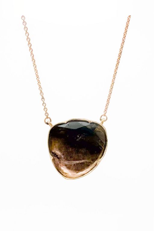 18k Gold Tourmaline Pendant Necklace