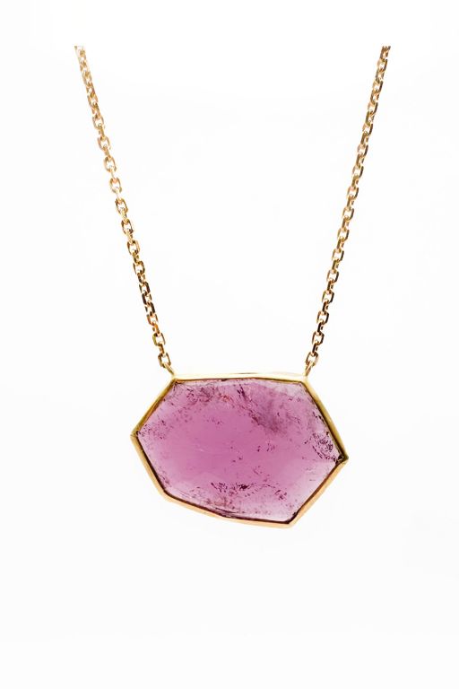 18k Gold Tourmaline Pendant Necklace