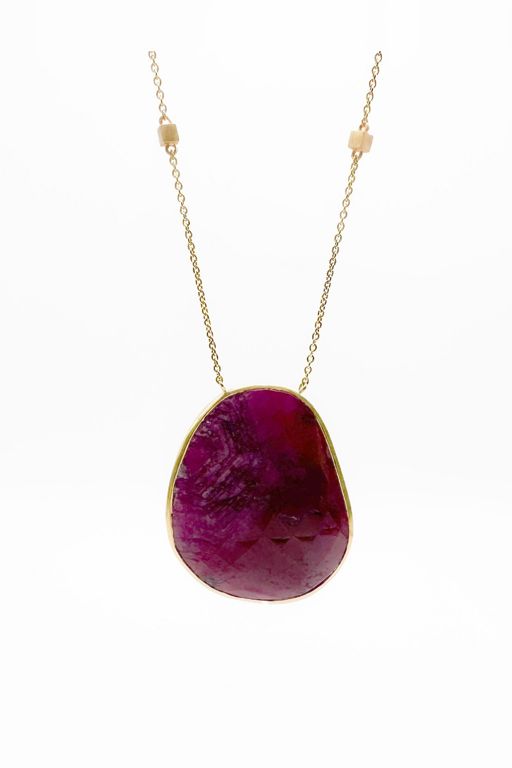 18k Gold Sapphire Pendant Necklace