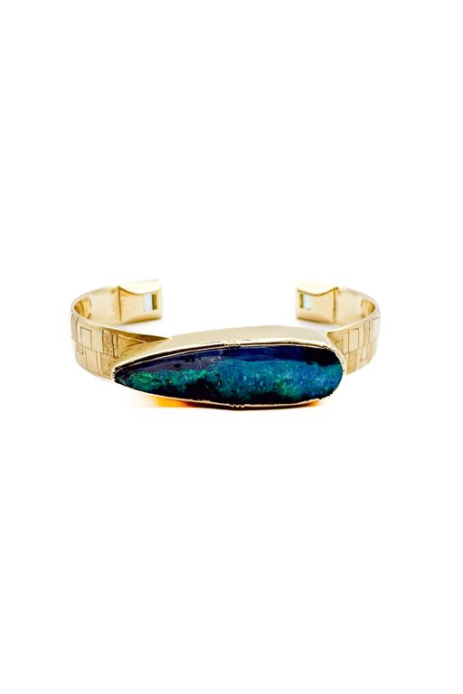 18k Gold Opal and Emerald Bracelet