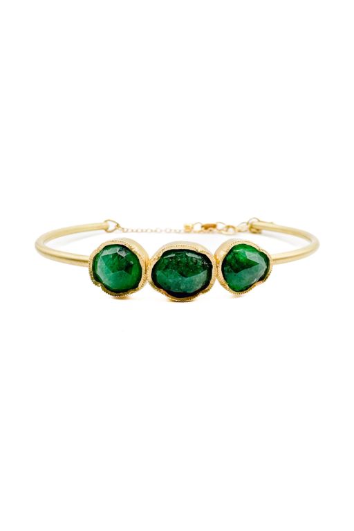 18k Gold Emerald Bracelet