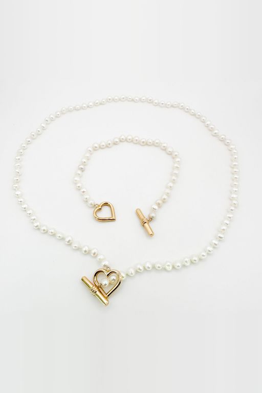 14k Gold Pearl Jewelry Set