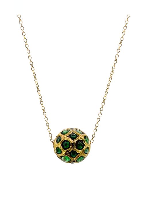 18k Gold Emerald Pendant Necklace