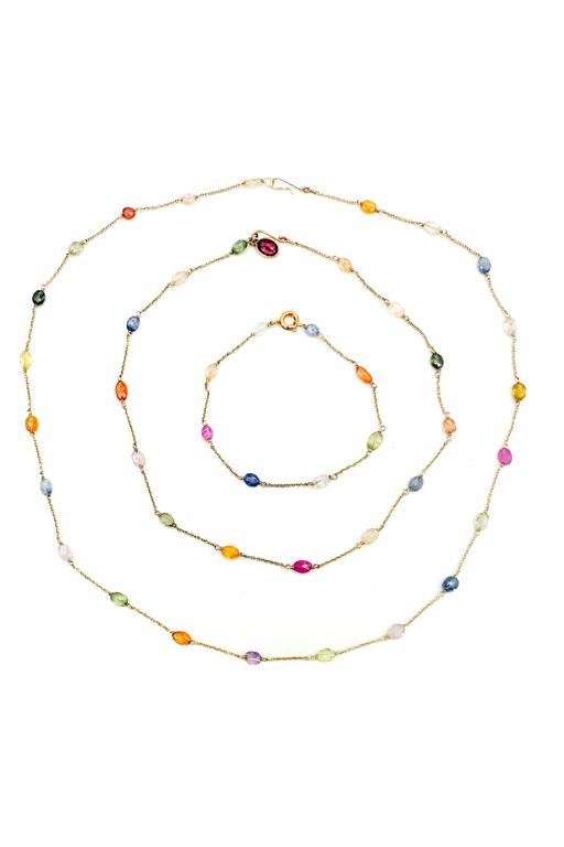 14k Gold Sapphire Jewelry Set