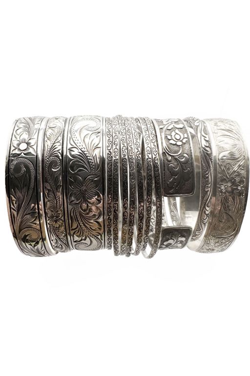 Thirteen Sterling Silver Bracelets