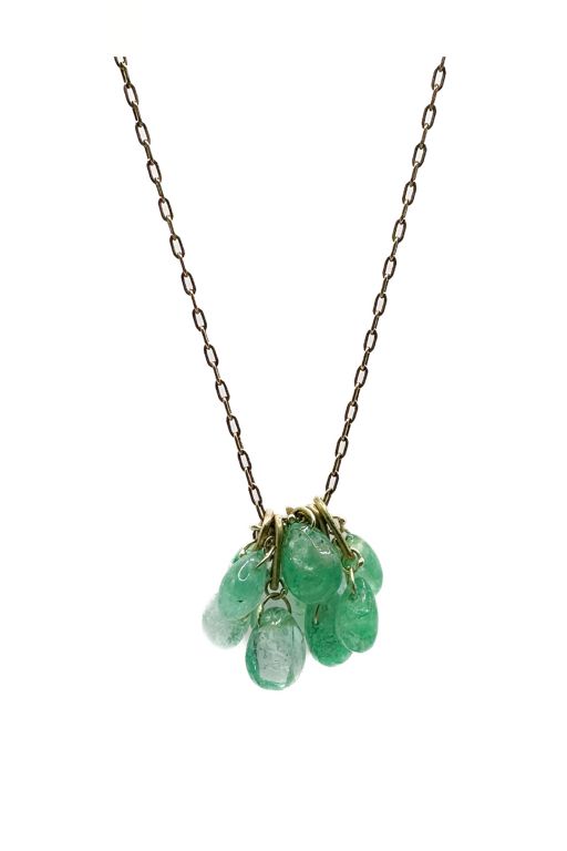 18k Gold Emerald Necklace