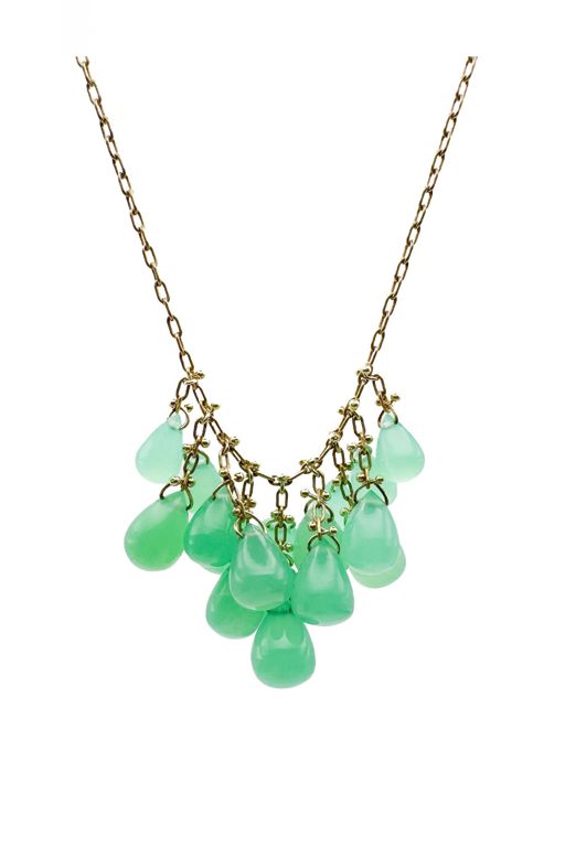 18k Gold Chrysoprase Necklace