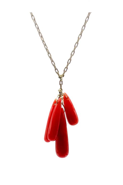 18k Gold Coral Necklace