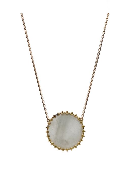 18k Gold Moonstone Pendant Necklace