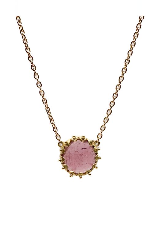 18k Gold Tourmaline Pendant Necklace