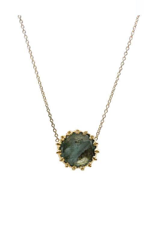 18k Gold Aquamarine Pendant Necklace