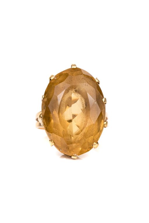 14k Gold Citrine Ring