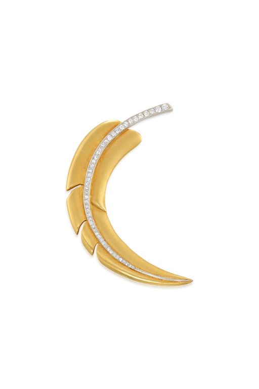 18k Gold, Platinum Diamond Brooch
