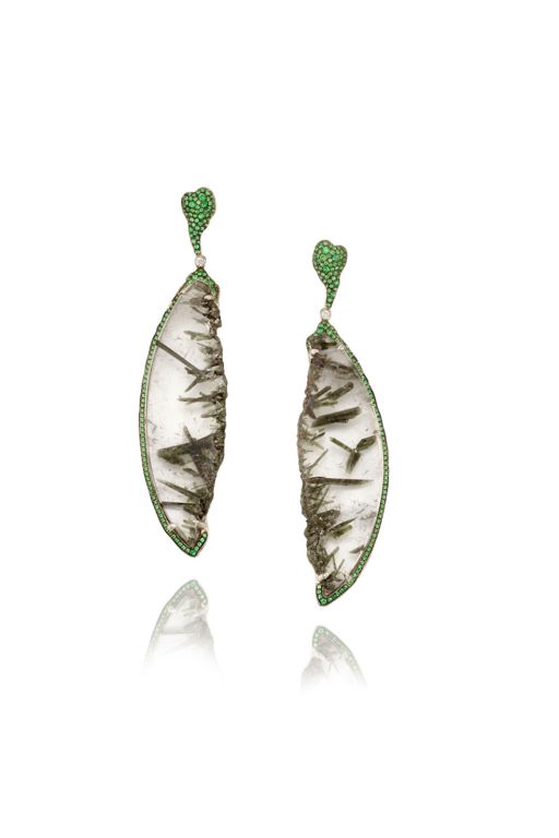 Pair of 14k Gold Multi-Gem Earrings