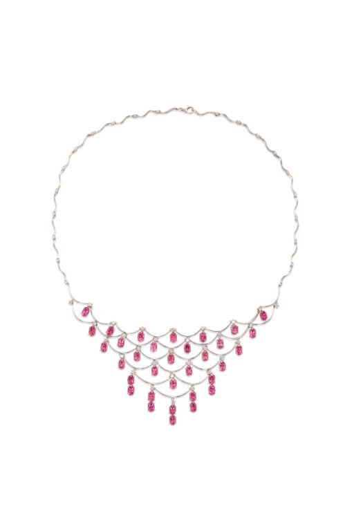 14k Gold Tourmaline and Diamond Necklace