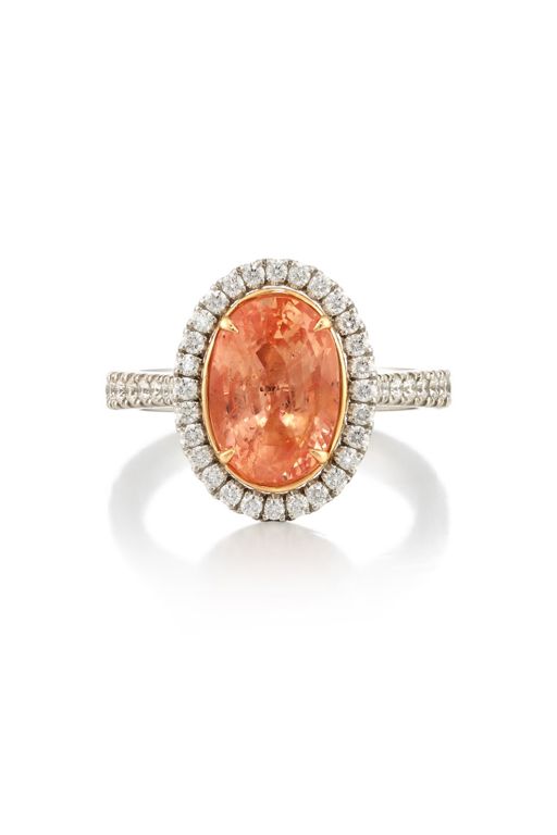 Platinum, 18k Gold Sapphire and Diamond Ring