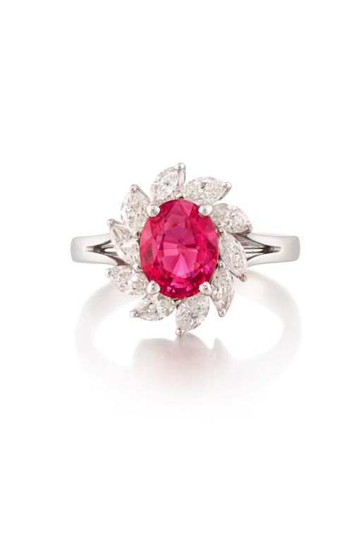 18k Gold Spinel and Diamond Ring