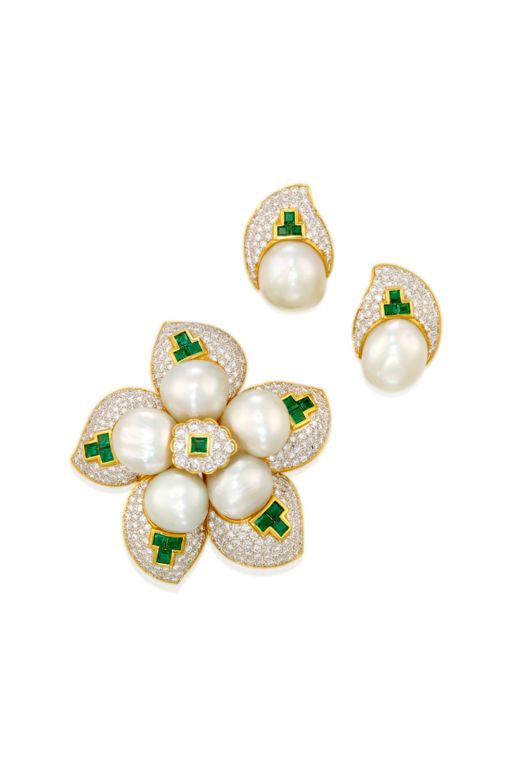 18k Gold Multi-Gem Jewelry Set