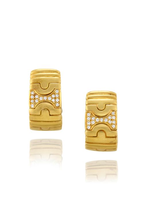 Pair of 18k Gold Diamond Earrings