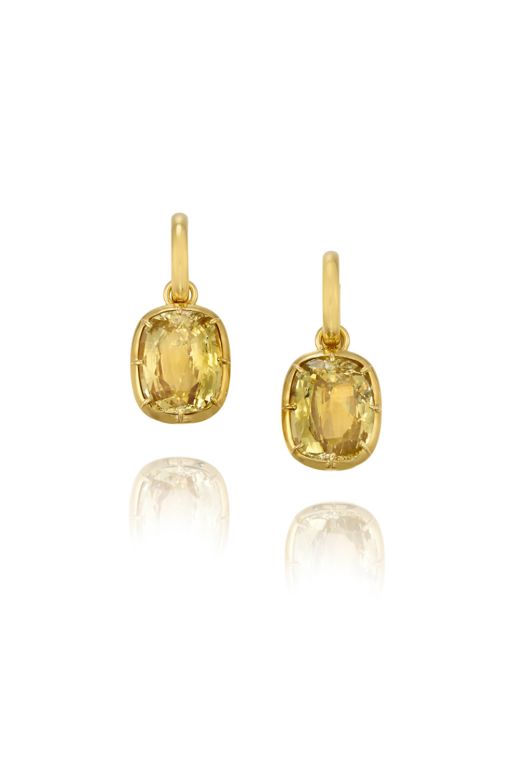 Pair of 18k Gold Sapphire Earrings