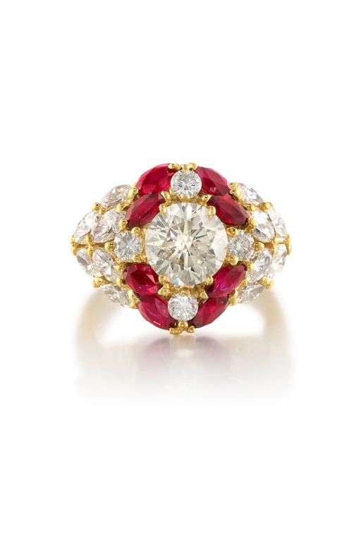 14k Gold Ruby and Diamond Ring