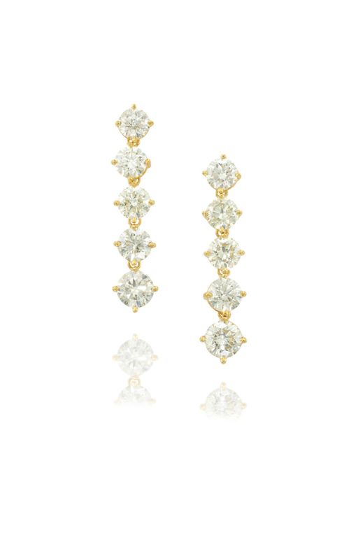 Pair of 14k Gold Diamond Earrings