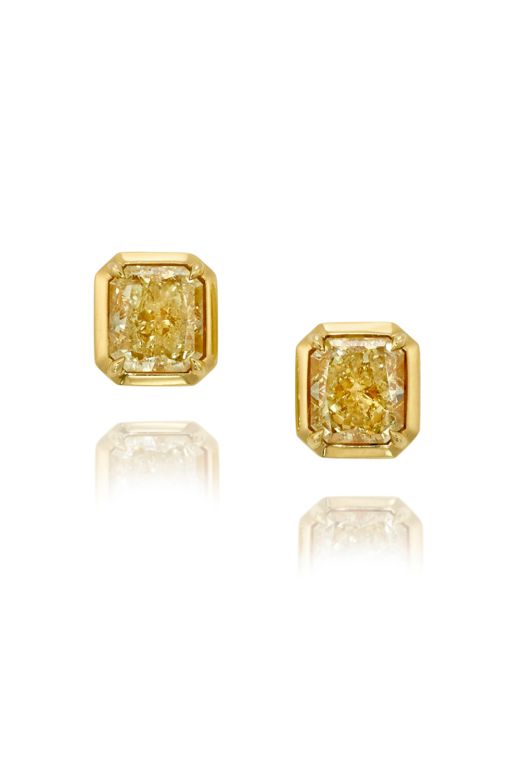 Pair of 18k Gold Diamond Earrings