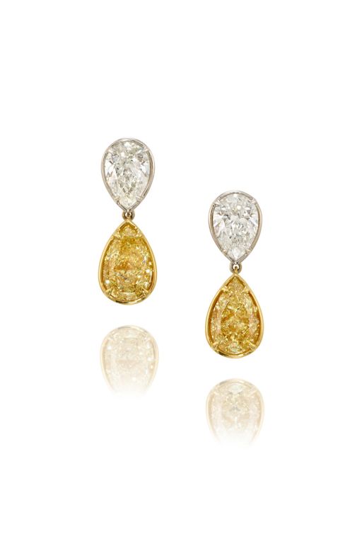 Pair of 18k Gold Diamond Earrings