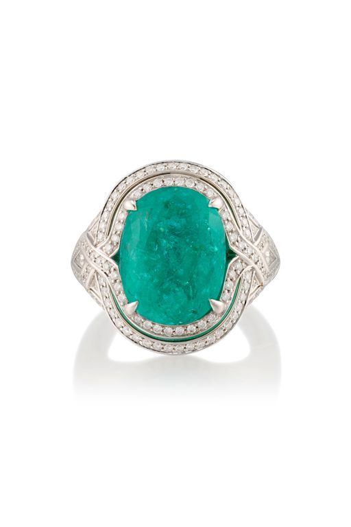 18k Gold Tourmaline and Diamond Ring