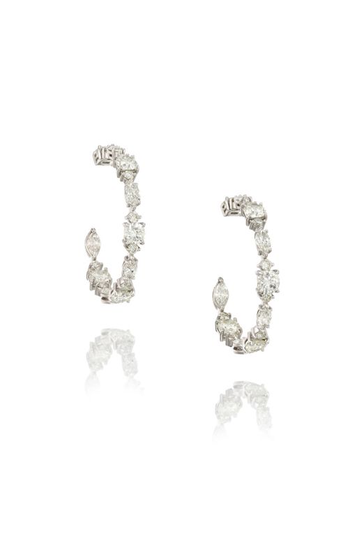 Pair of 14k Gold Diamond Earrings