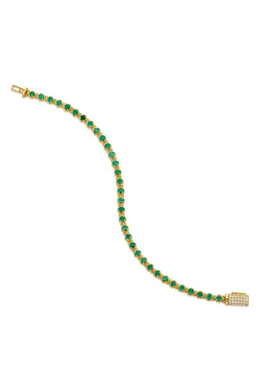 18k Gold Emerald and Diamond Bracelet
