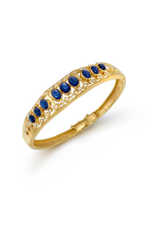 18k Gold Sapphire and Diamond Bracelet
