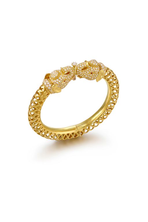 21k Gold Diamond and Ruby Bracelet