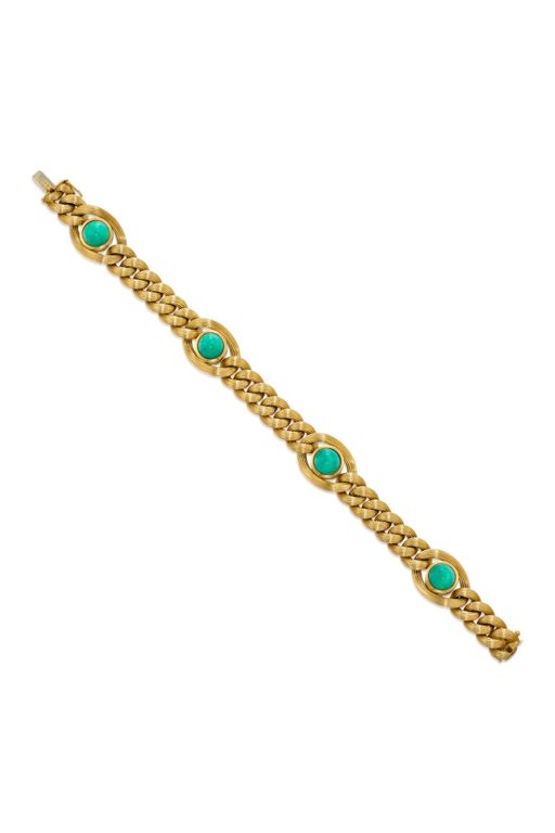 18k Gold Chain Amazonite Bracelet