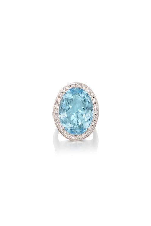 18k Gold Topaz and Diamond Ring