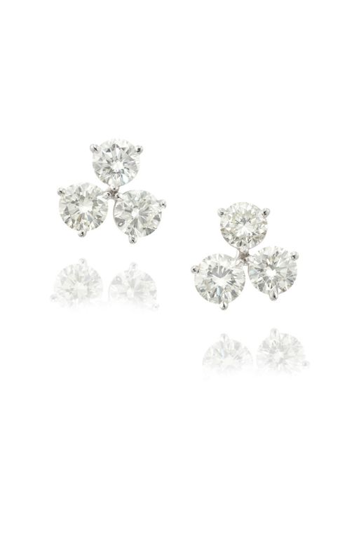 Pair of 14k Gold Diamond Earrings