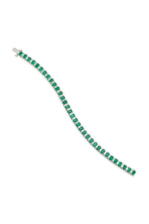 18k Gold Emerald and Diamond Bracelet