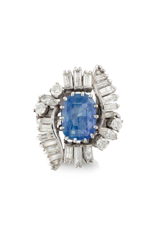 Gold Sapphire and Diamond Ring