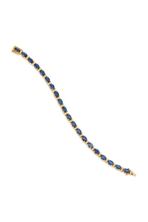 14k Gold Sapphire and Diamond Bracelet