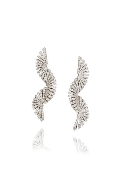 Pair of 18k Gold Diamond Earrings