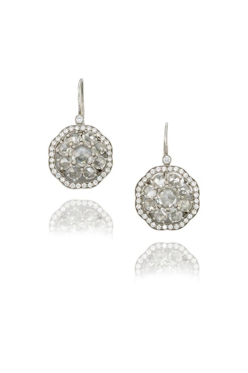 Pair of Platinum Diamond Earrings
