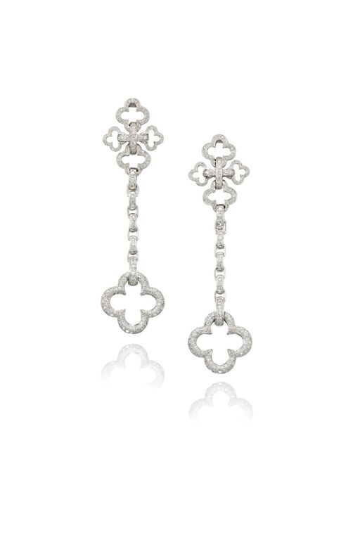 Pair of 18k Gold Diamond Earrings